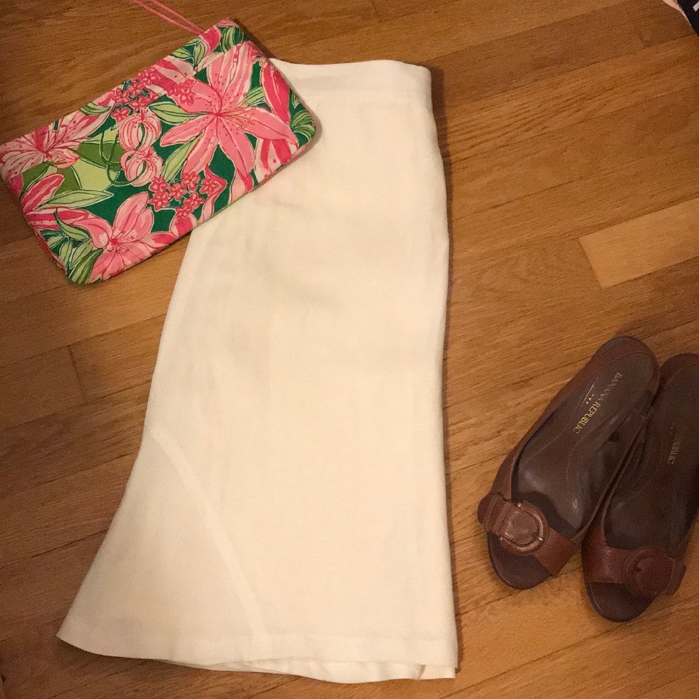 White Linen Ann Taylor Skirt